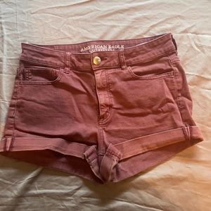 Maroon American Eagle Jean Shorts